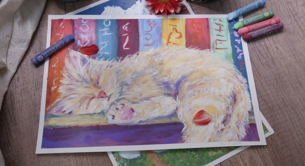 ART WORKSHOP OIL PASTEL PAINTING "MELTED THOUGHTS"